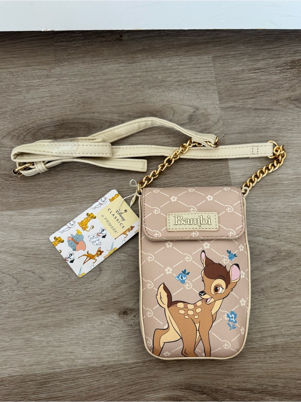 Primark Disney Bambi Phone Crossbody Bag Beige Mini Purse New With Tags